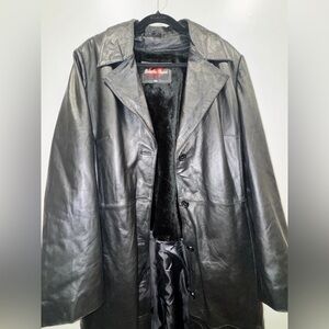 Luxury Genuine Leather Longline Coat Adjustable Tie Waist Unisex & Curvy Fit XXL